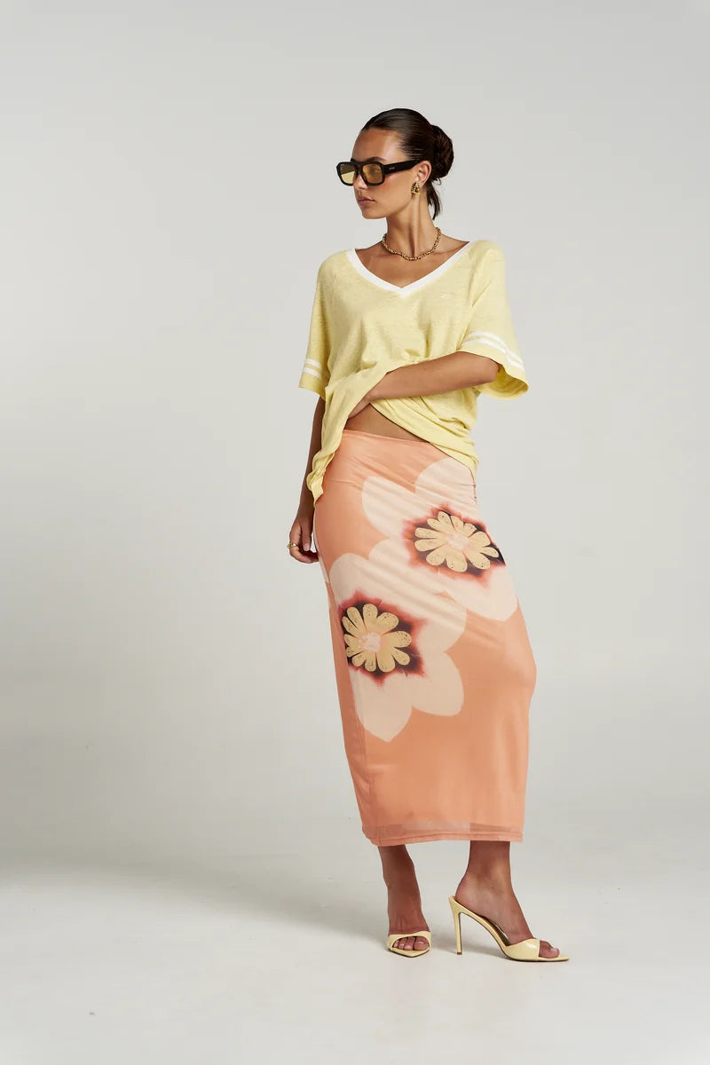 Summi Summi V Neck Tee – Butter | Linen Tee Australia