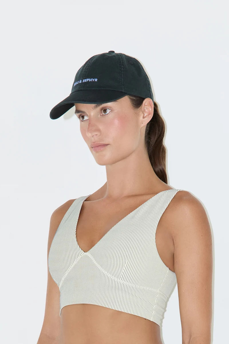 Zulu & Zephyr Canvas Cap - Blue/Black | Cotton Cap Australia