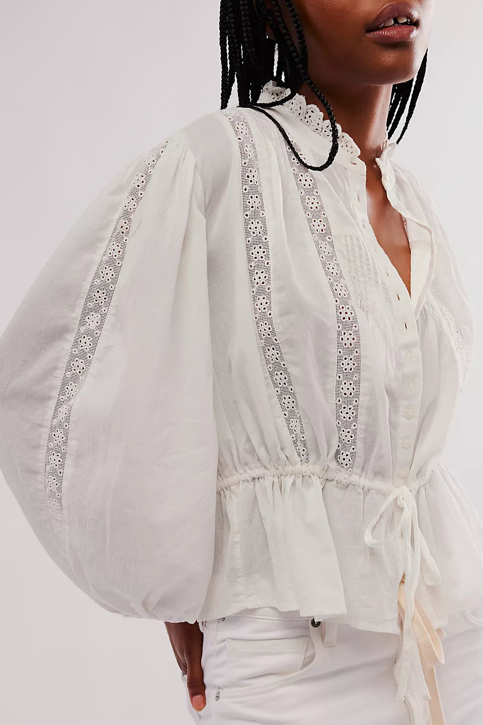Free People White Best of Me Blouse available at Studio Row Boutique Newcastle.