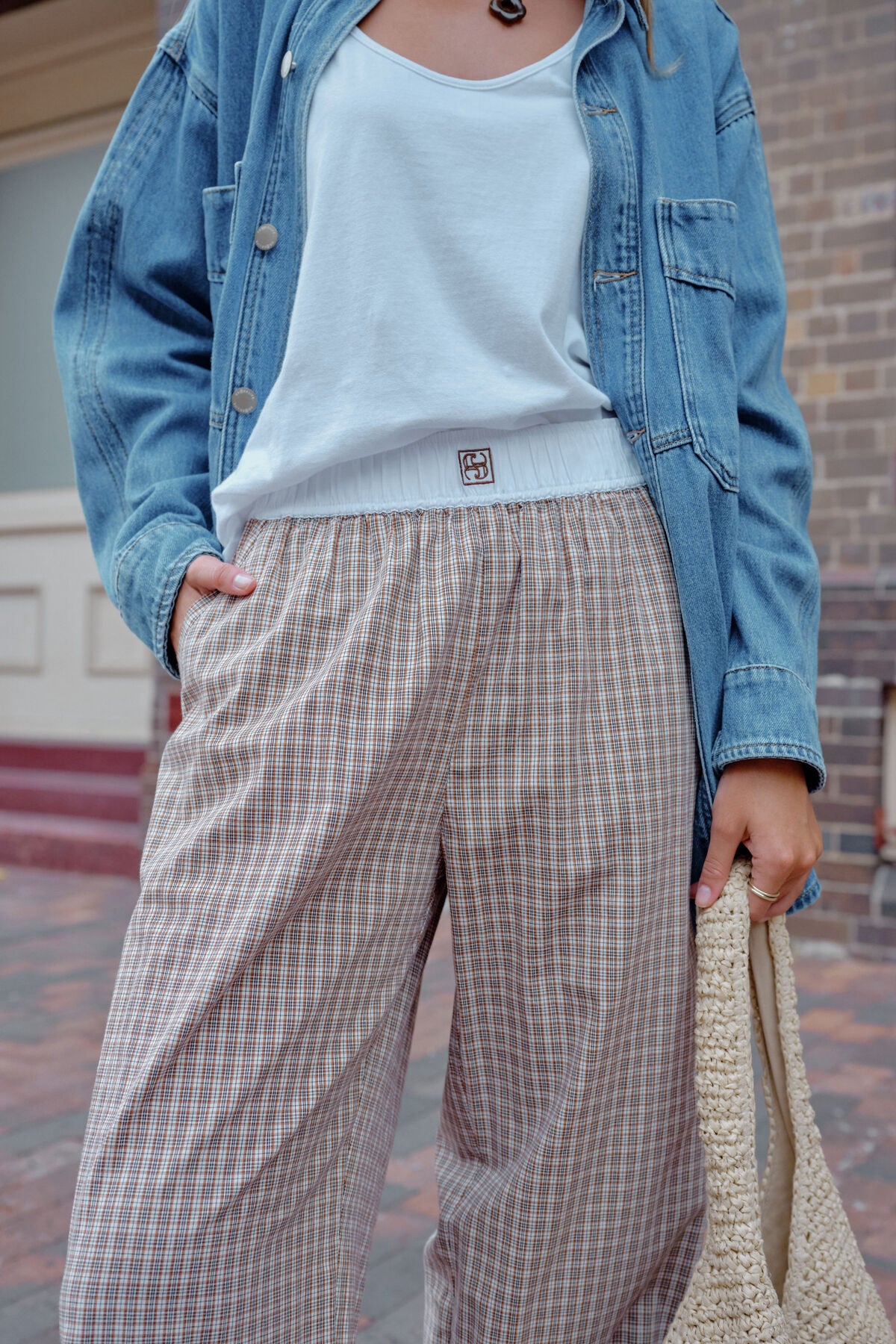 THE LOUNGE PANT/TOFFEE CHECK