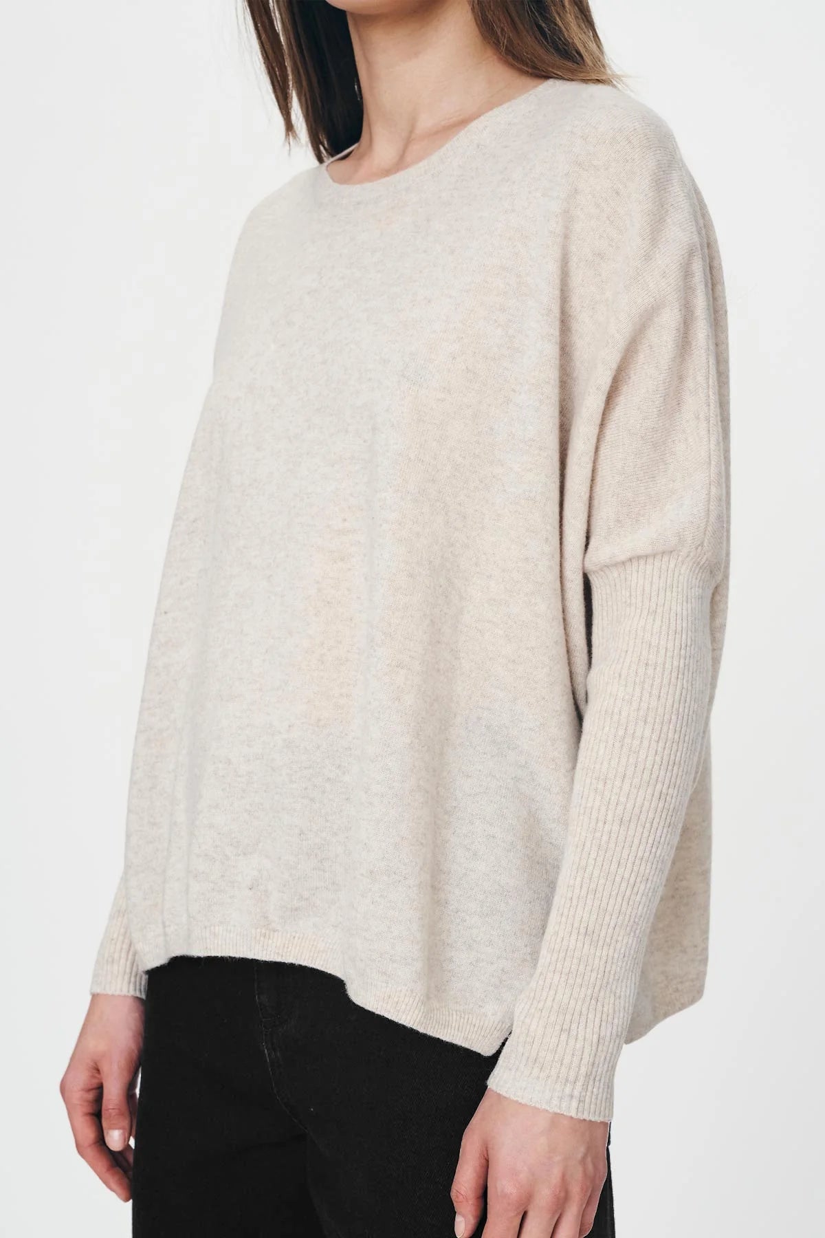 Enzo Merino Knit Jumper - Oat Marle