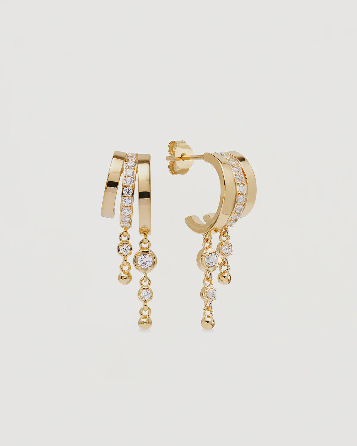 18k Gold Plated Ocean Mist Illusion Hoops