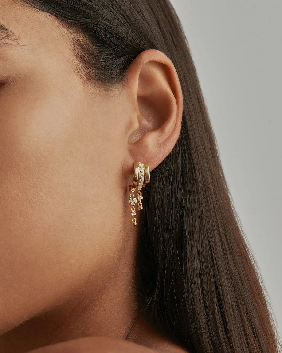 18k Gold Plated Ocean Mist Illusion Hoops