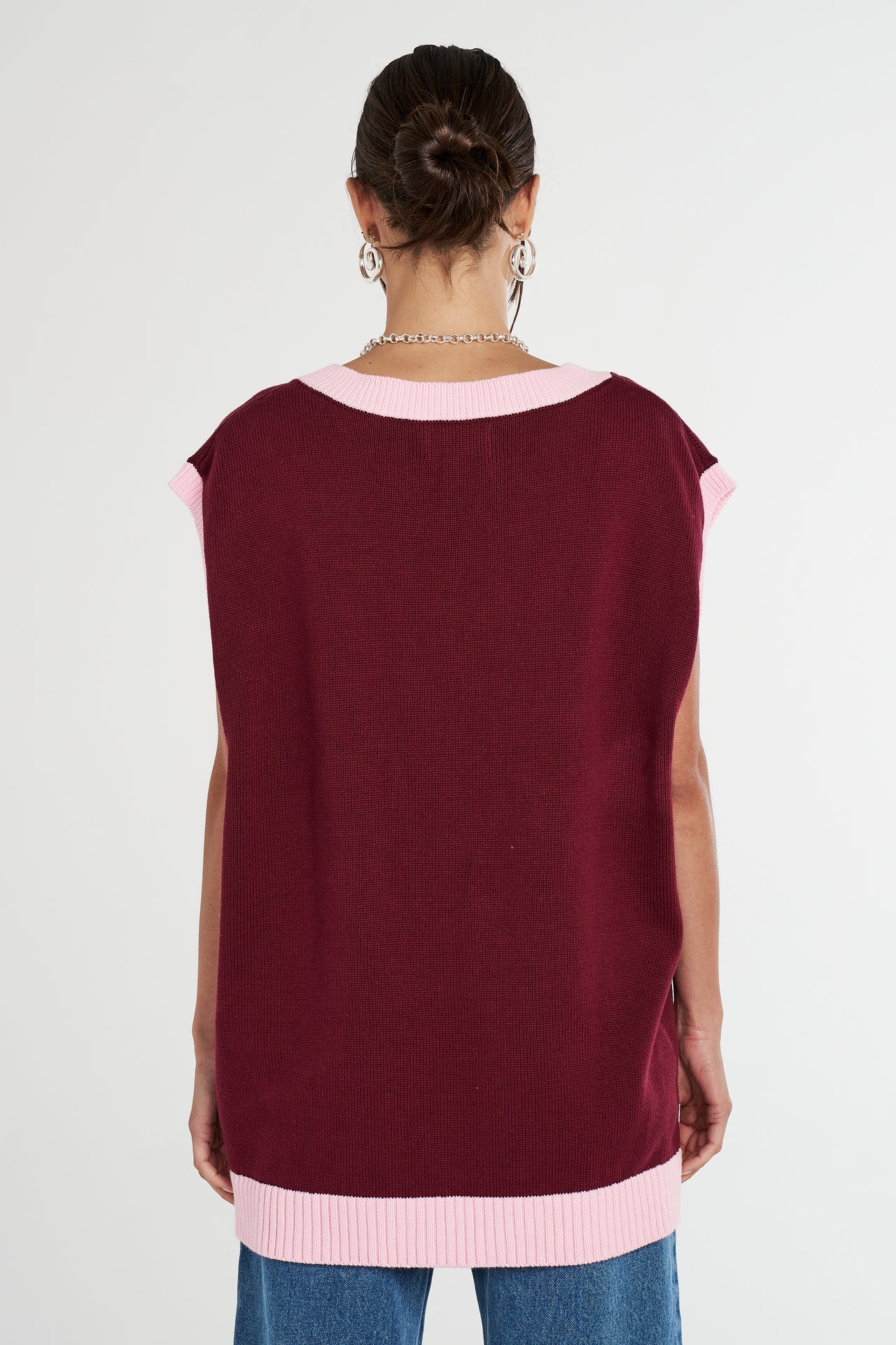 OS Knit Vest - Plum