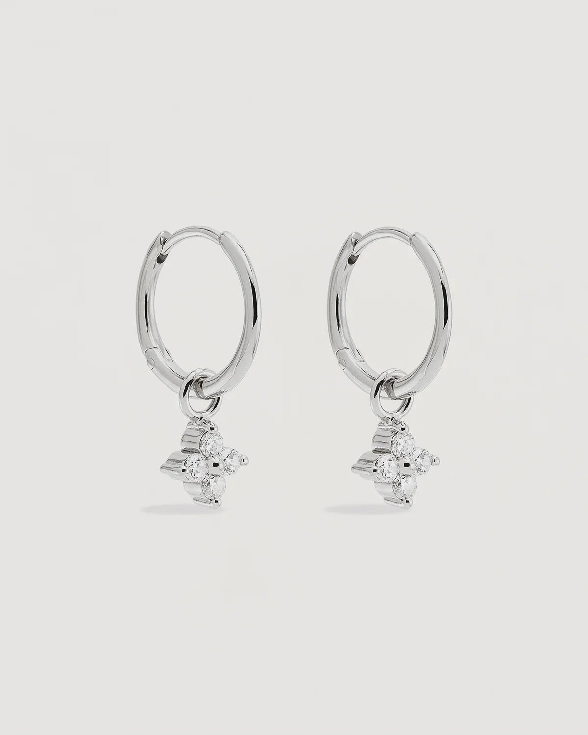 Sterling Silver Crystal Bloom Hoops
