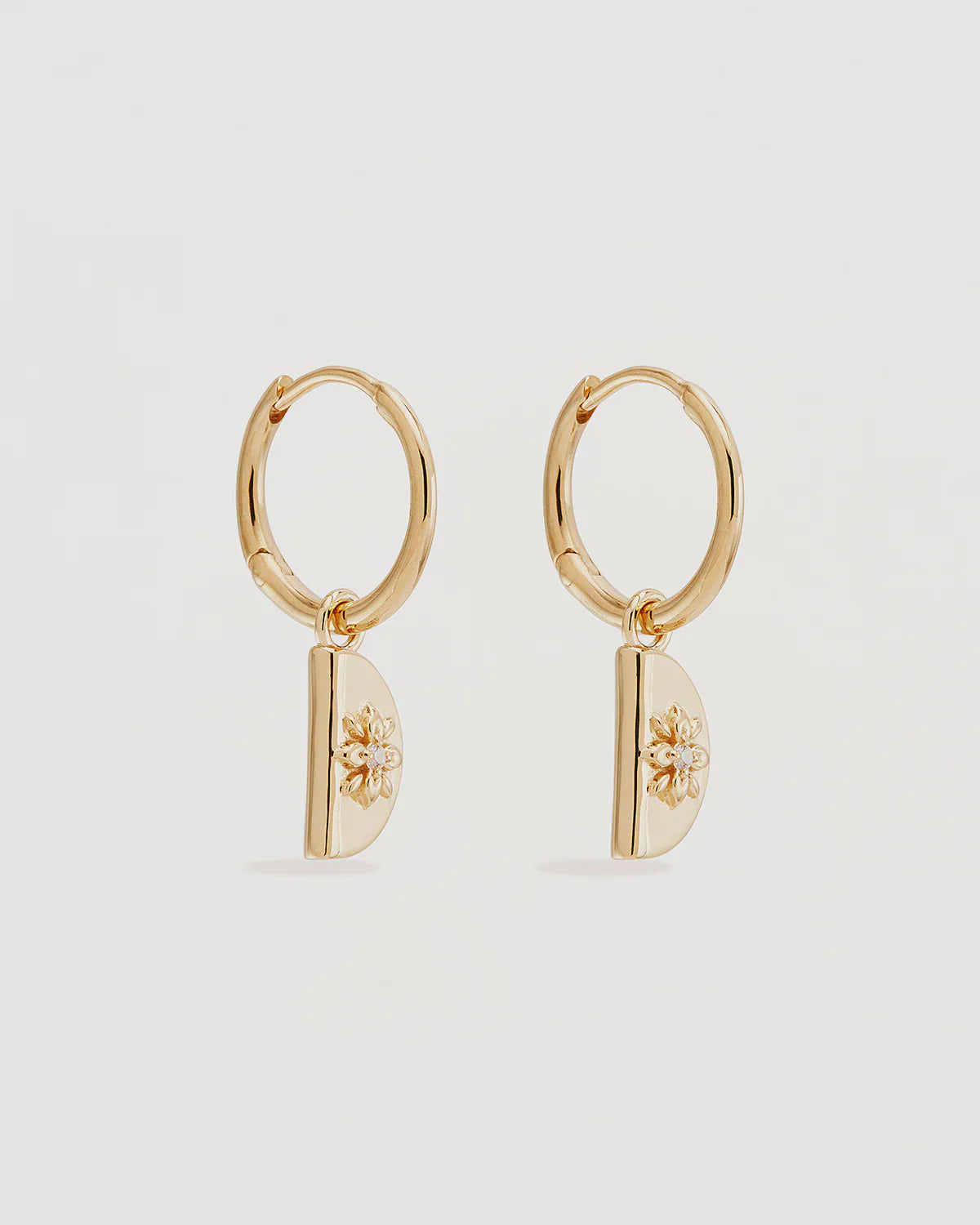 18k Gold Vermeil Lotus Hoops
