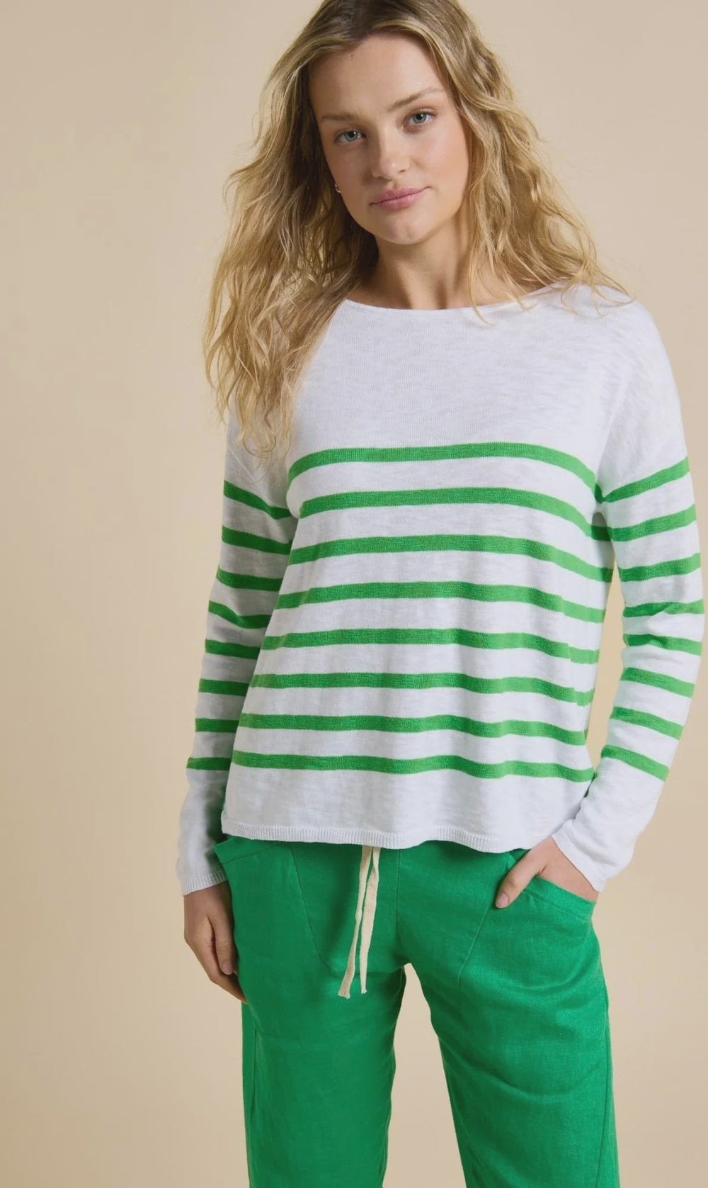 Bobbie Top - White Green