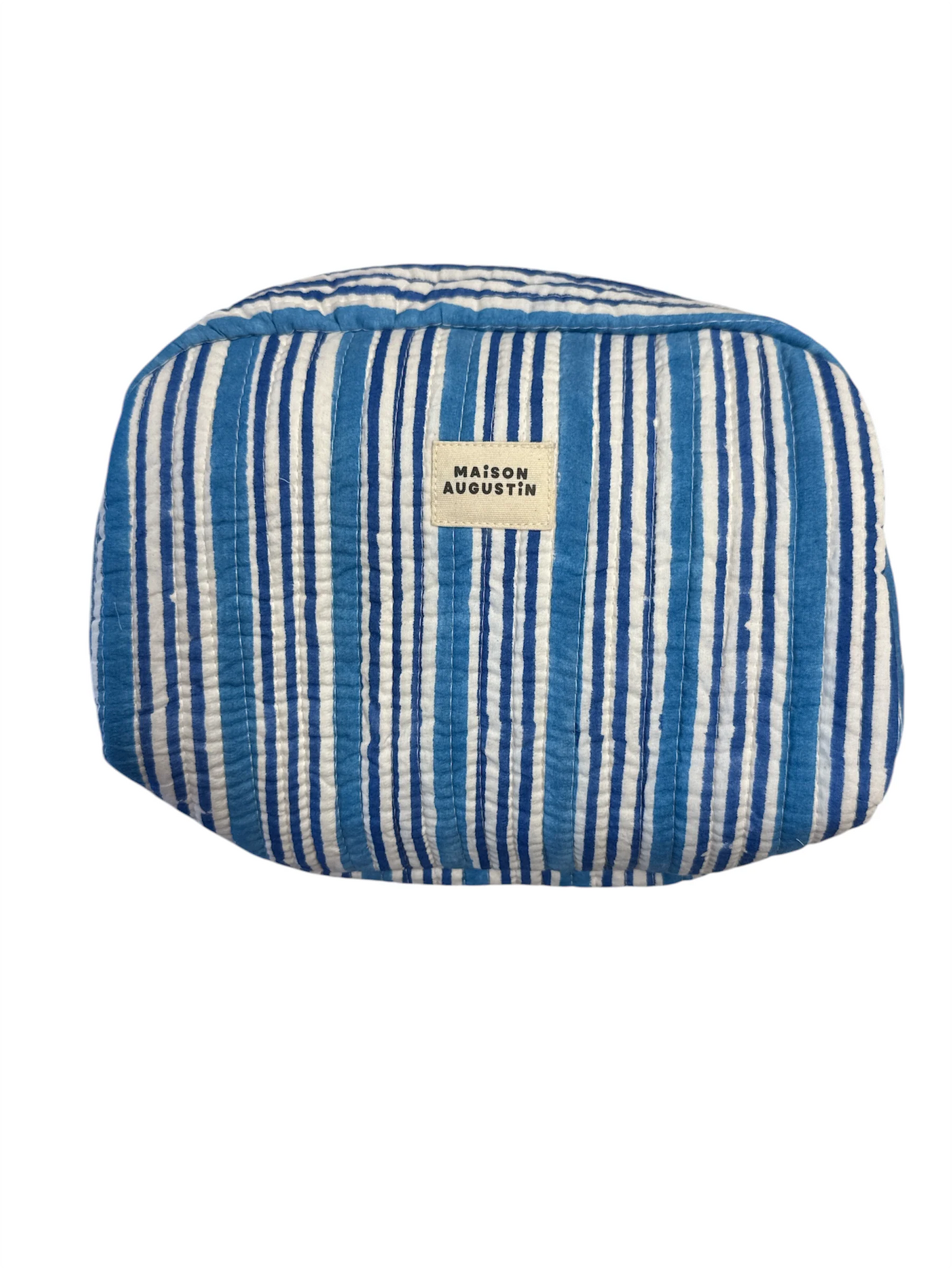 Makeup Bag - Striped Blue