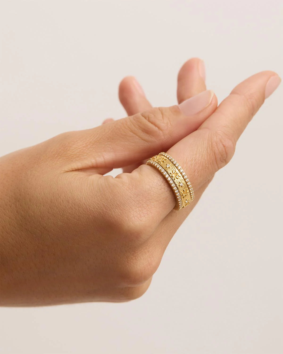 I am Enough Spinning Meditation Ring - 18k Gold Vermeil