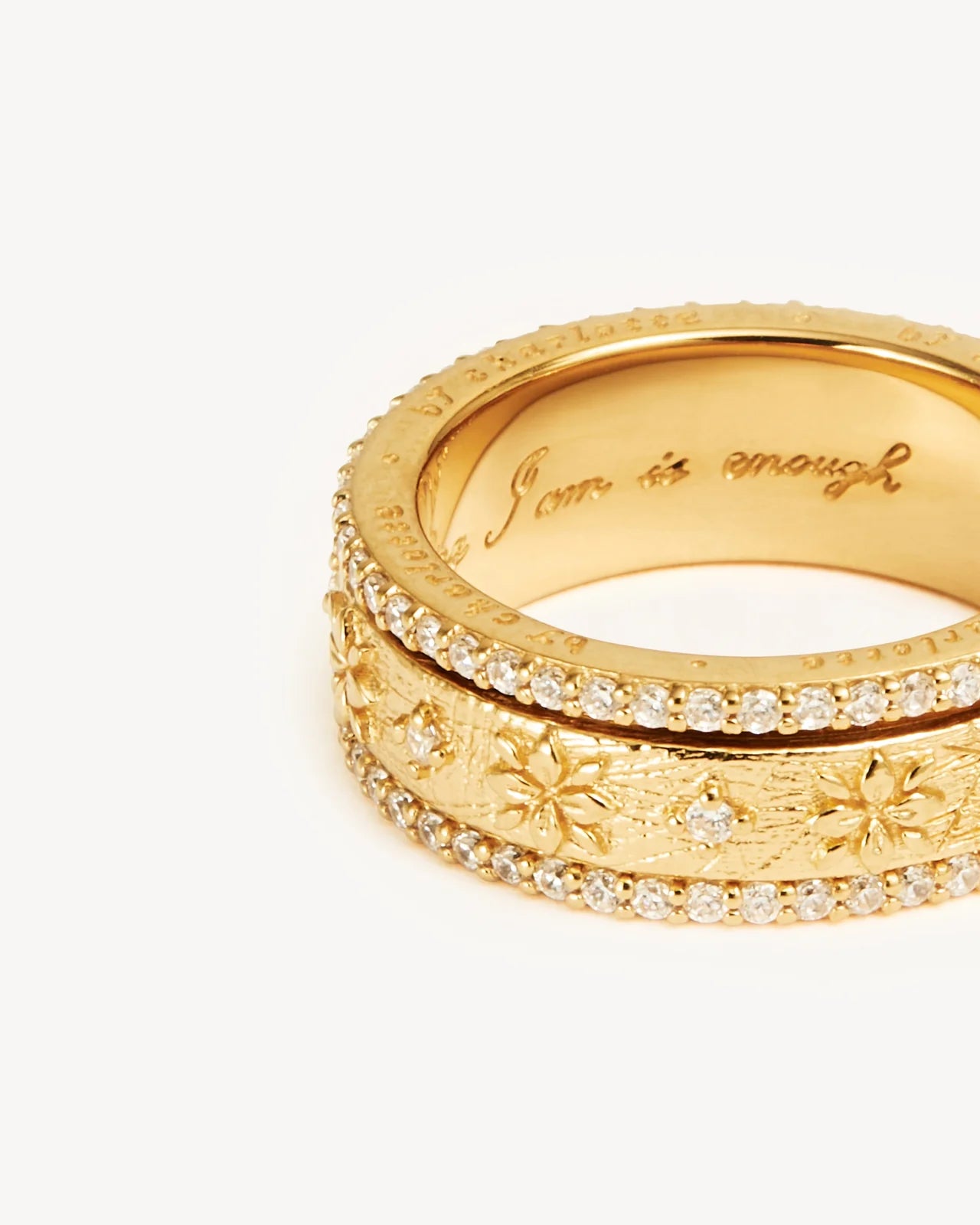 I am Enough Spinning Meditation Ring - 18k Gold Vermeil