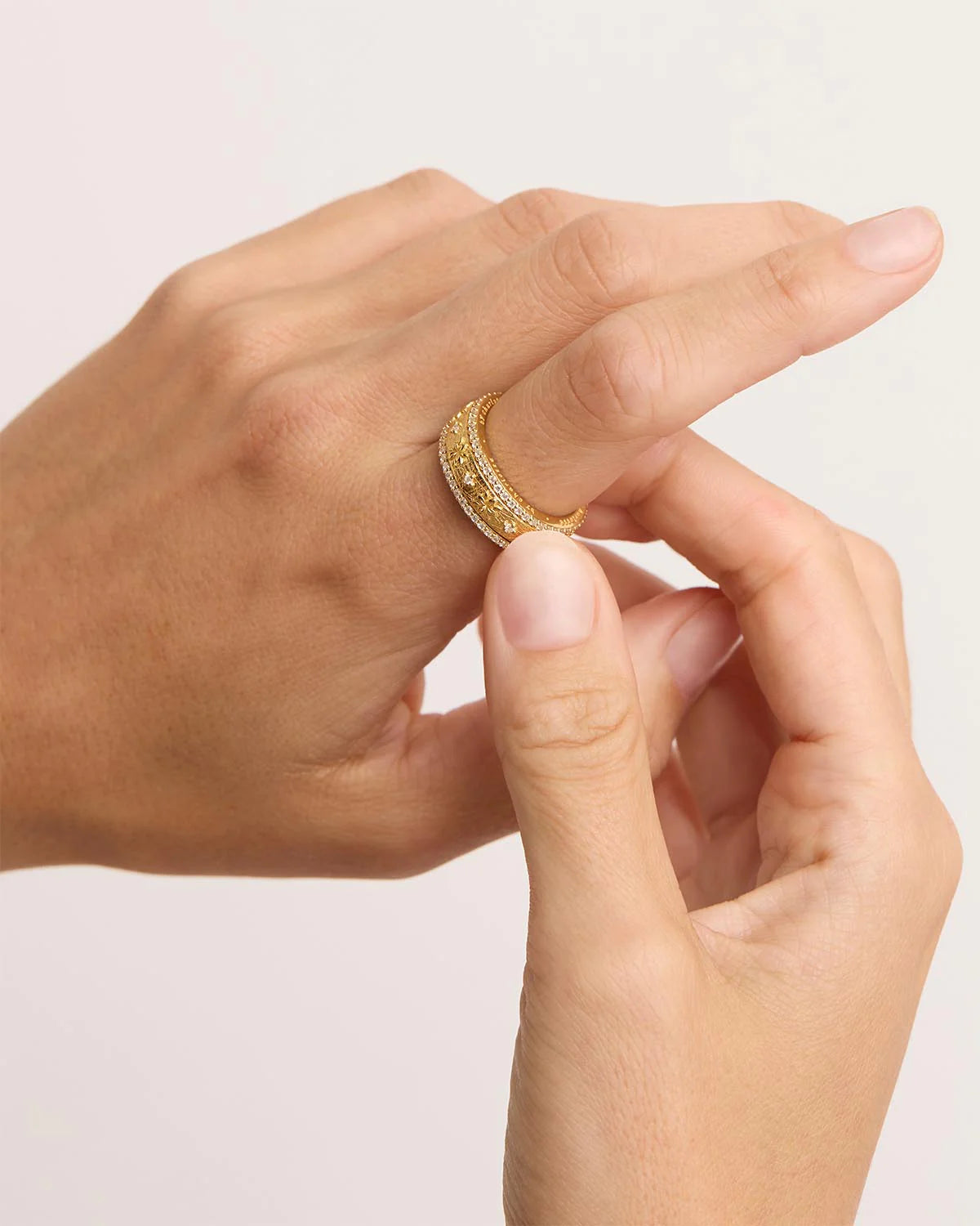 I am Enough Spinning Meditation Ring - 18k Gold Vermeil
