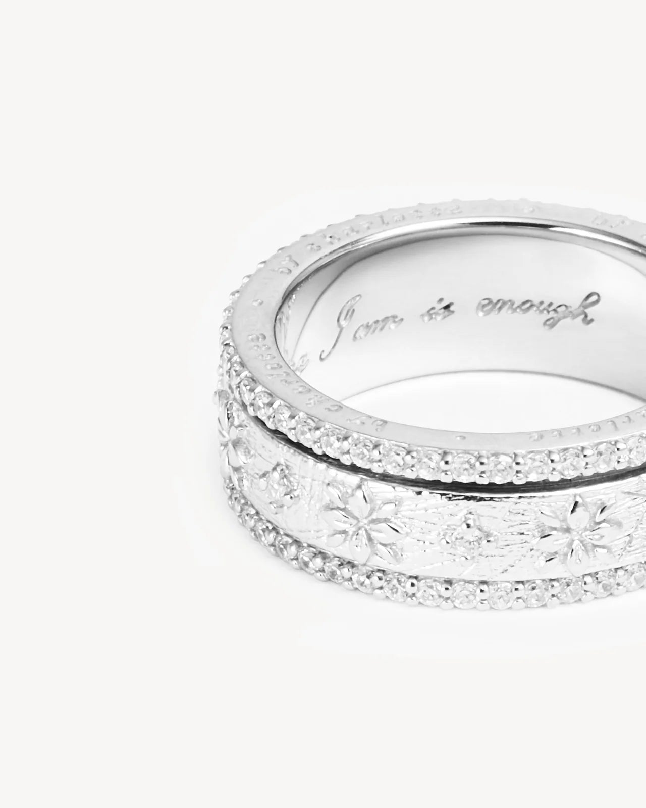 I am Enough Spinning Meditation Ring - Sterling Silver