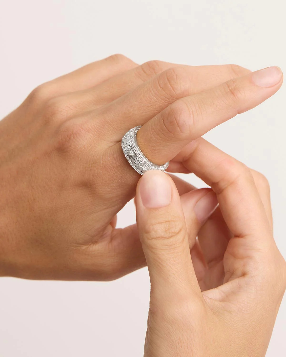 I am Enough Spinning Meditation Ring - Sterling Silver