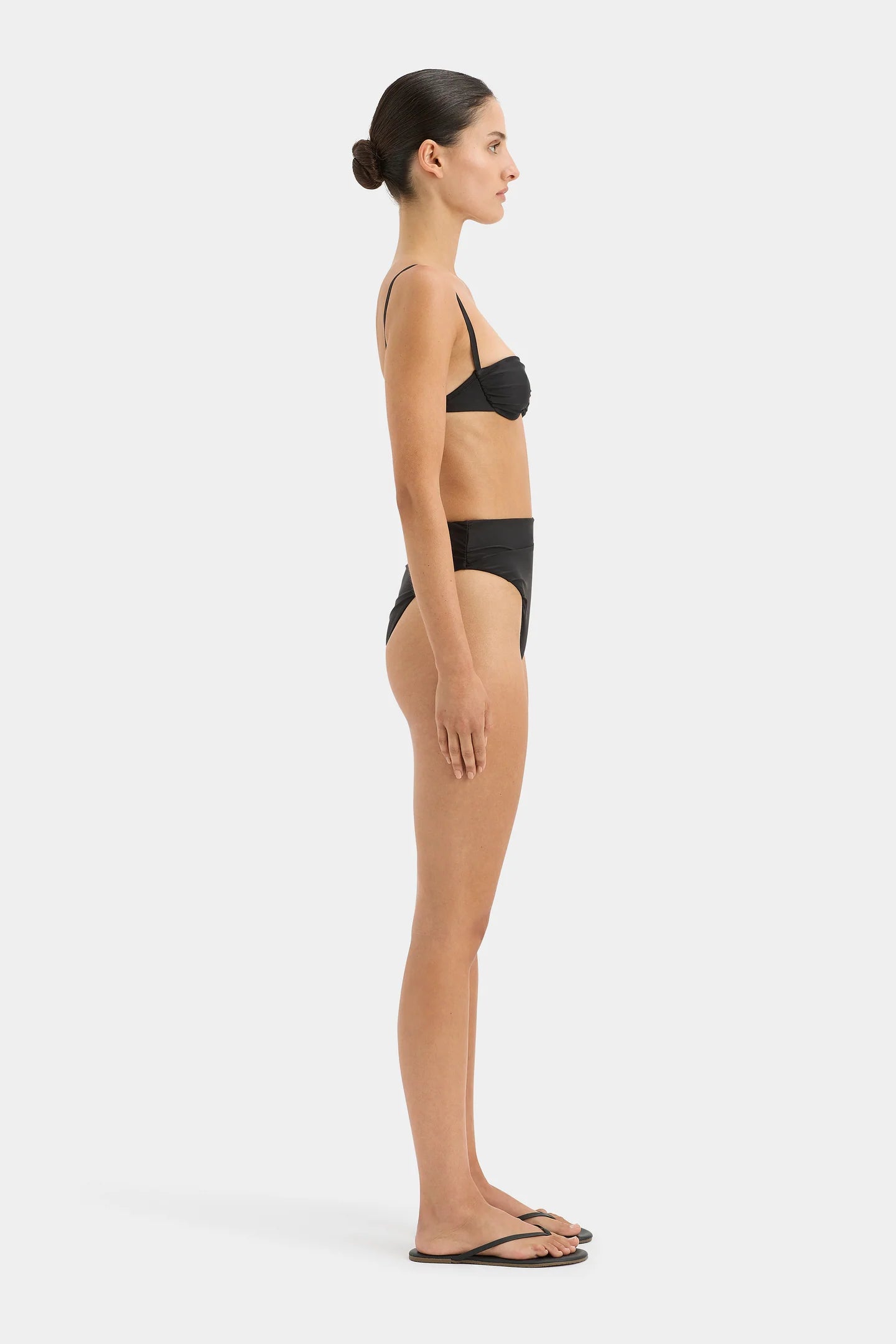 Zoya Gathered Bikini Brief - Black