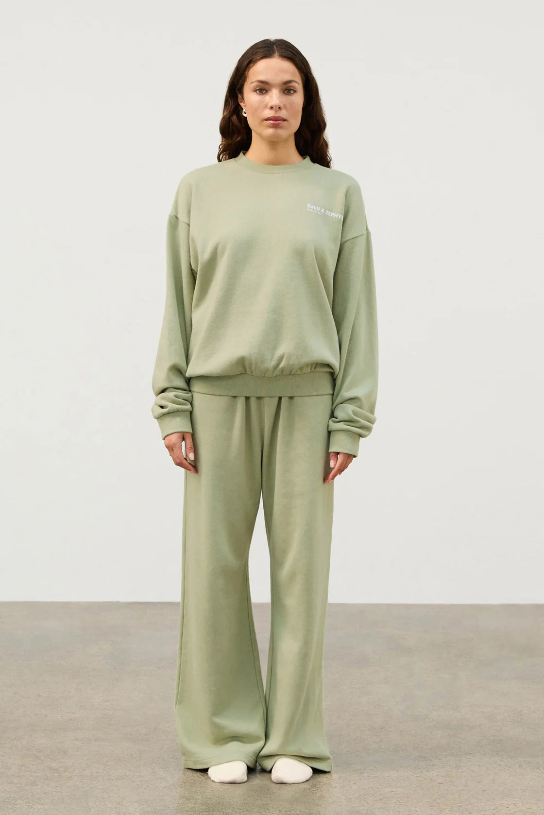 Fleece Sport Sweat Shirt - Eucalyptus