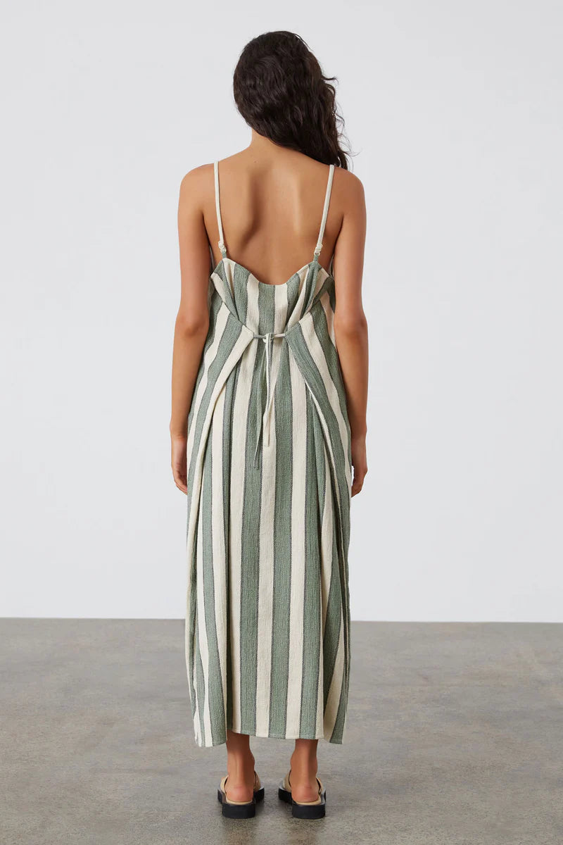 EUCALYPTUS STRIPE ORGANIC COTTON DRESS