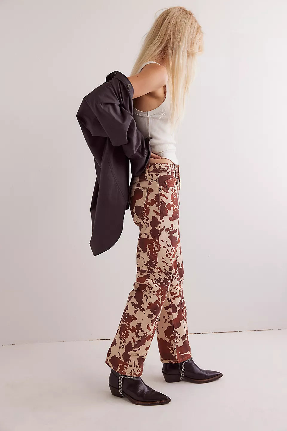 We The Free Risk Taker Mid-Rise Printed Jeans