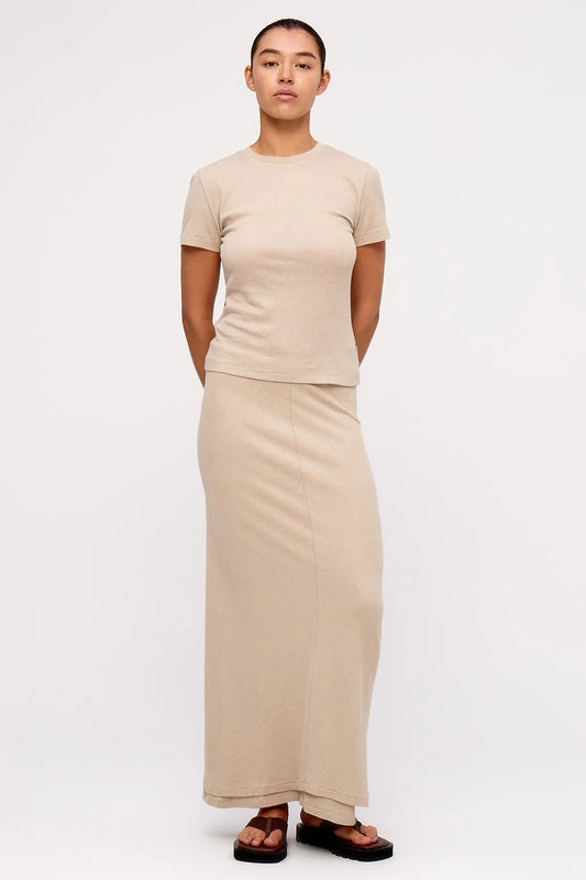 Rib Hemp Jersey T Shirt-Husk