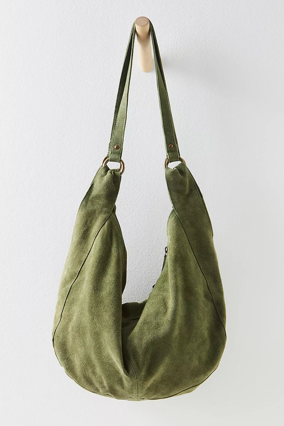 Roma Suede Tote - Olive Moss