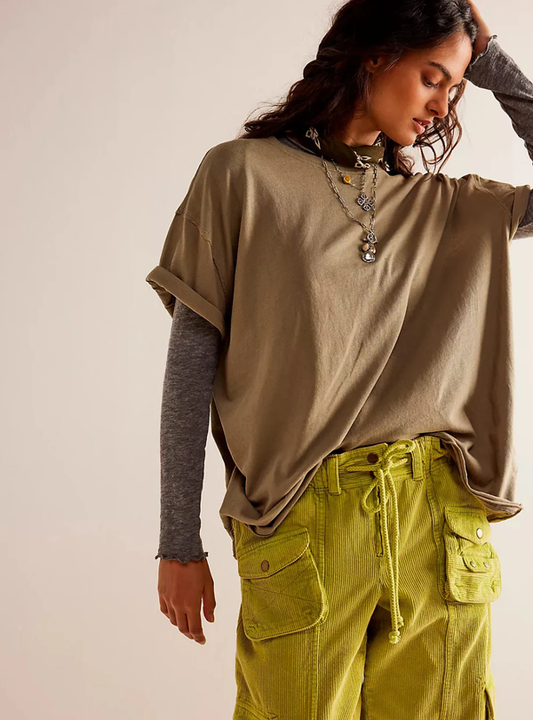 We The Free Nina Tee - Olive Stone