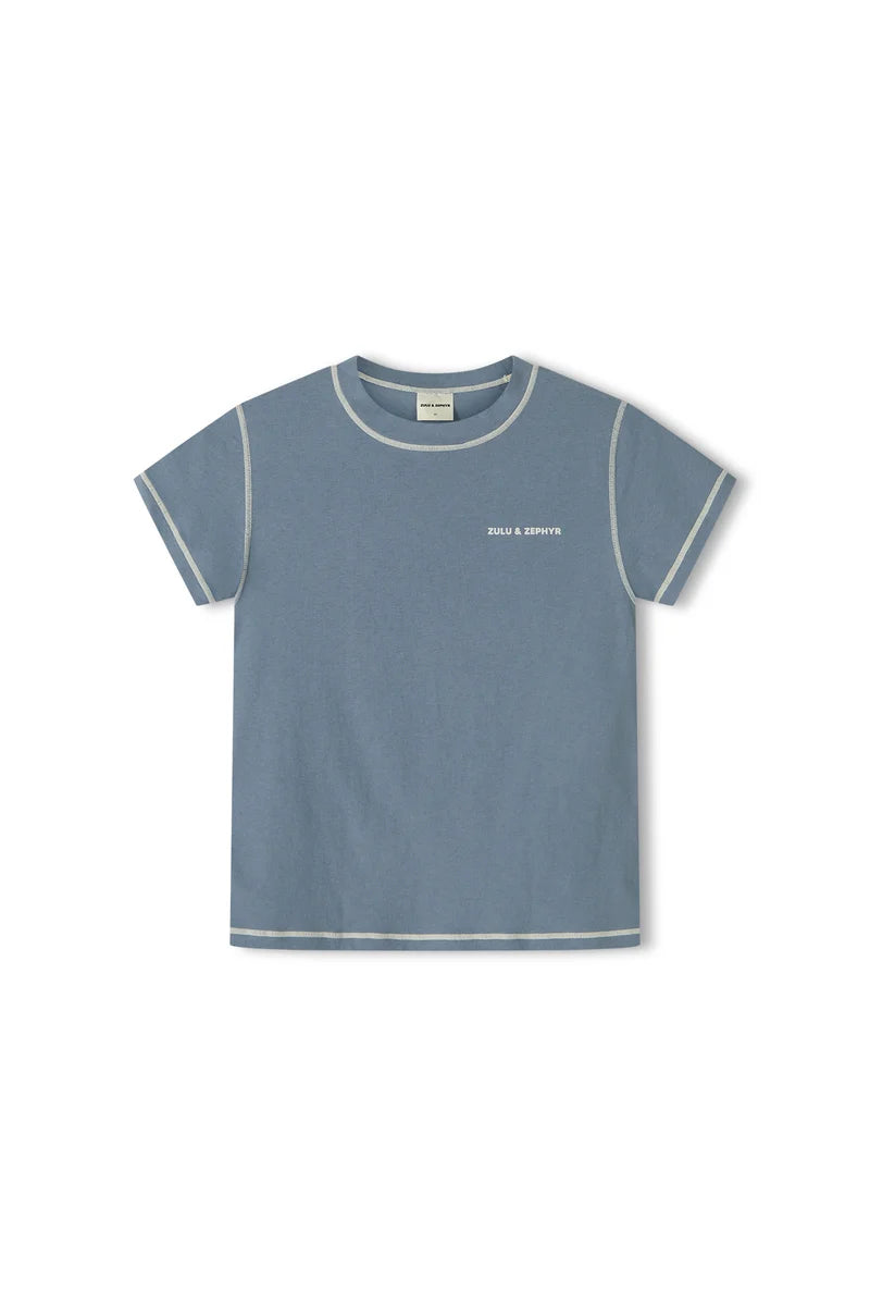 Contrast T-Shirt - Denim Blue | Zulu & Zephyr AU