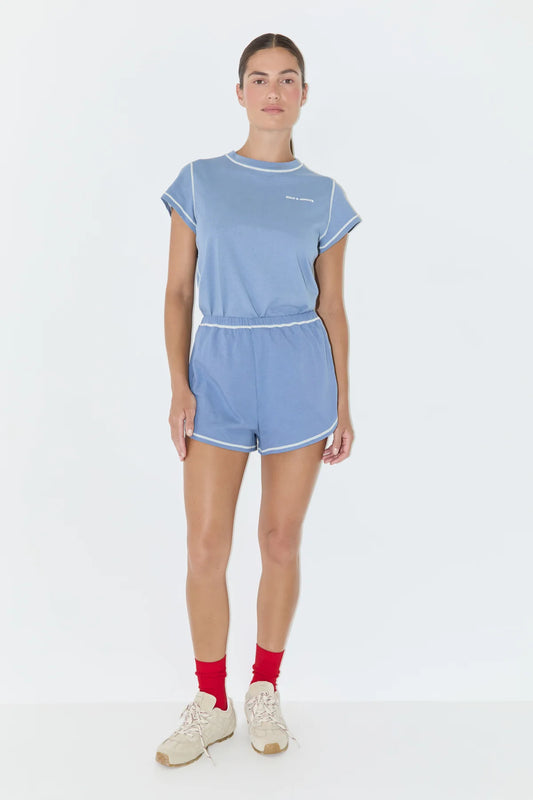 Contrast T-Shirt - Denim Blue | Zulu & Zephyr AU