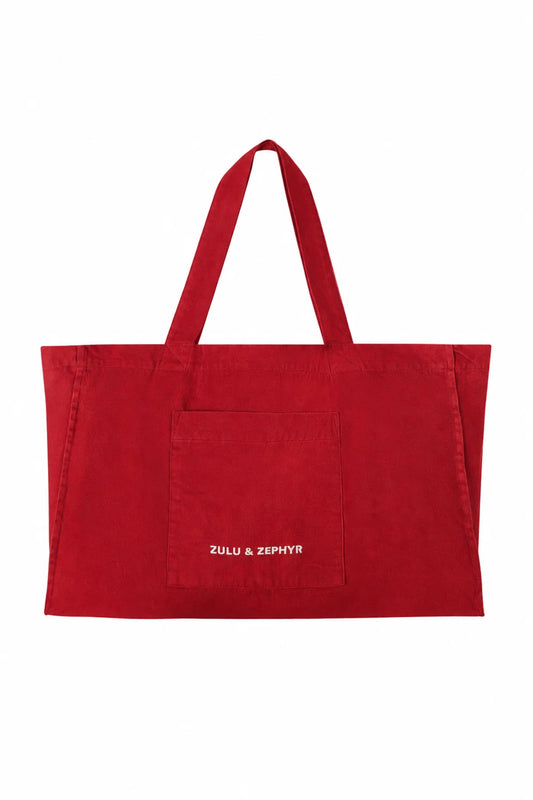 Cotton Canvas Tote Bag - Red | Zulu & Zephyr AU