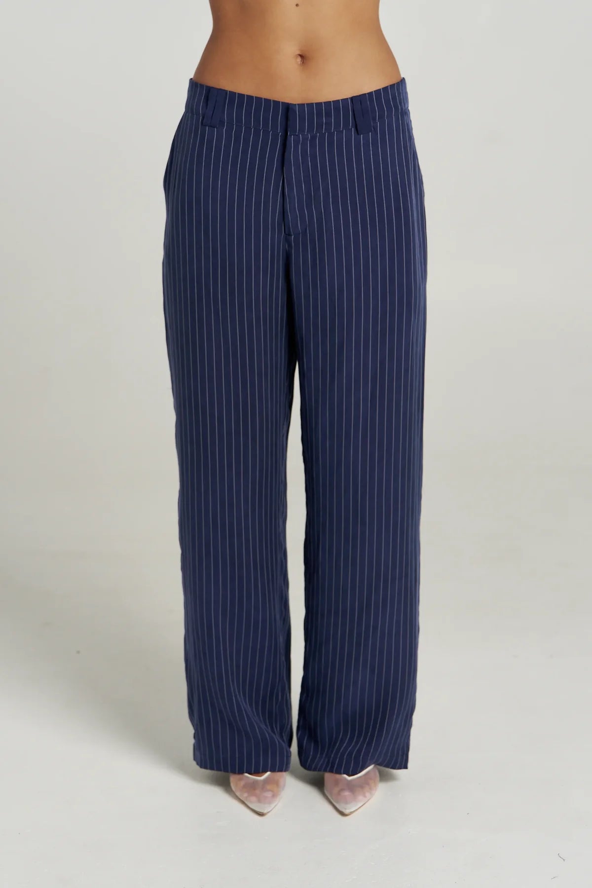 Summi Summi Boss Pant – Navy Pinstripe | Wide Leg Pants AU