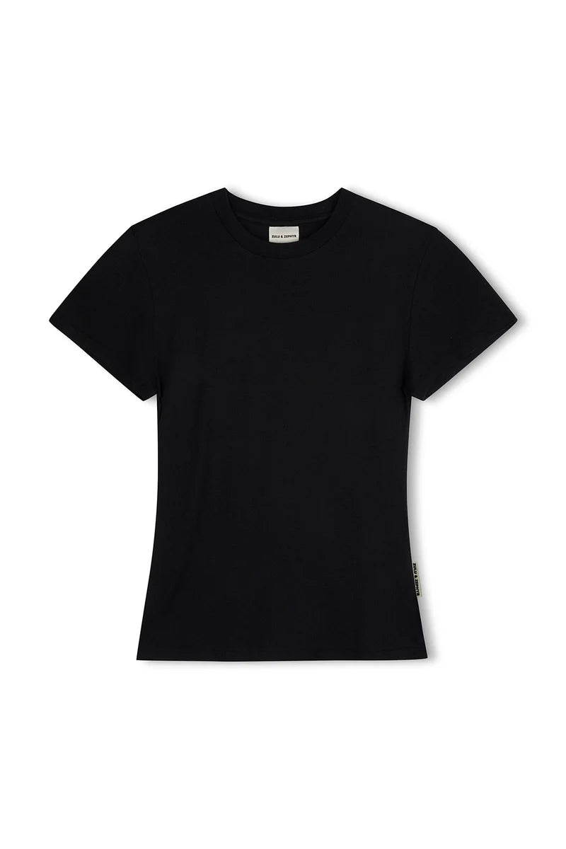 Rib Hemp Jersey T-Shirt - Black | Zulu & Zephyr AU