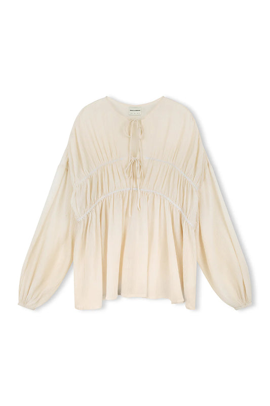 STONE SHEER TEXTURED BLOUSE