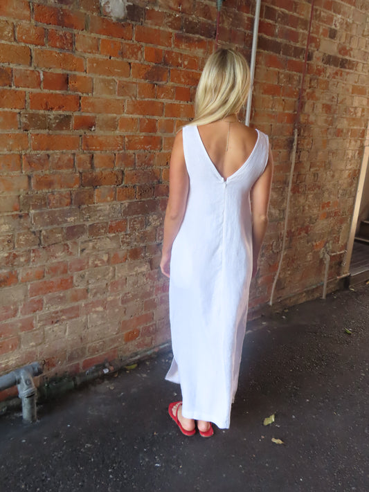Little Lies Lucille Linen Dress | Linen Midi Australia
