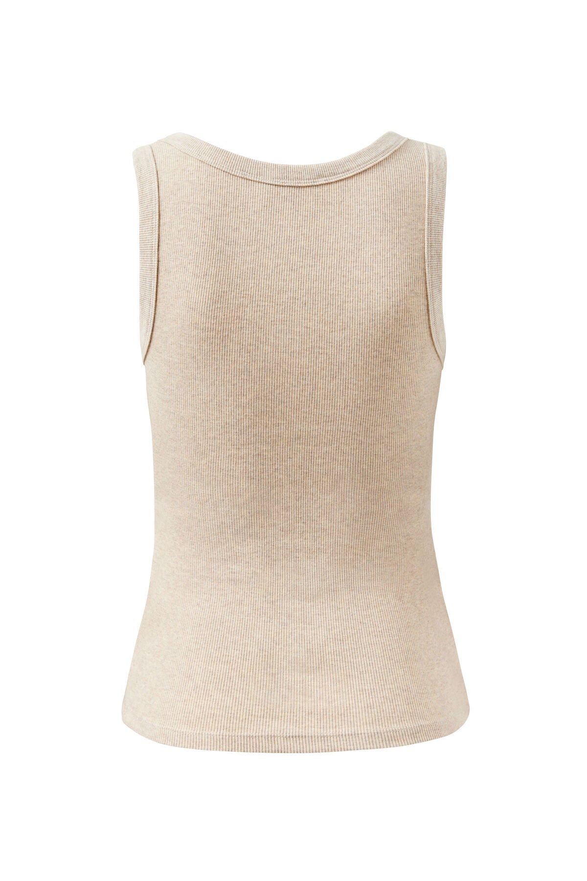 Zoe Contour Rib Scoop Tank | Organic Cotton Rib Oatmeal