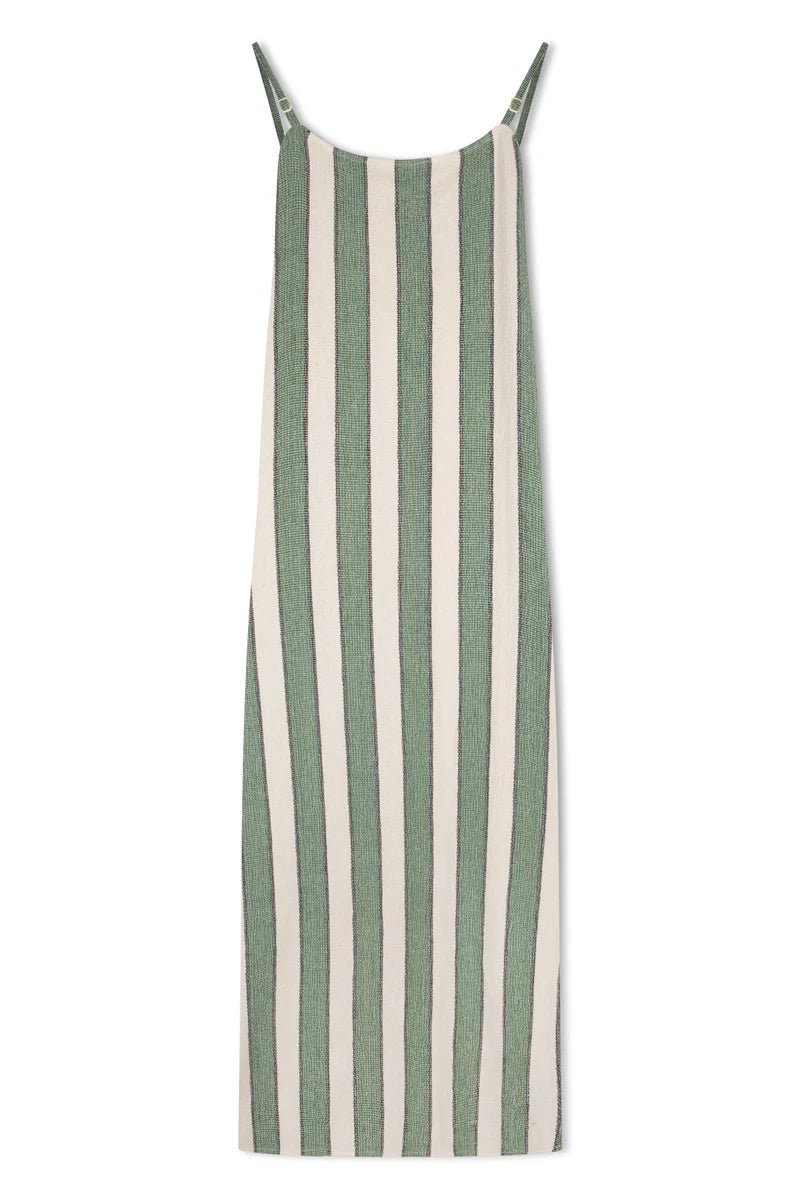 EUCALYPTUS STRIPE ORGANIC COTTON DRESS