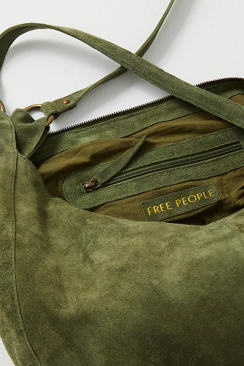 Roma Suede Tote - Olive Moss