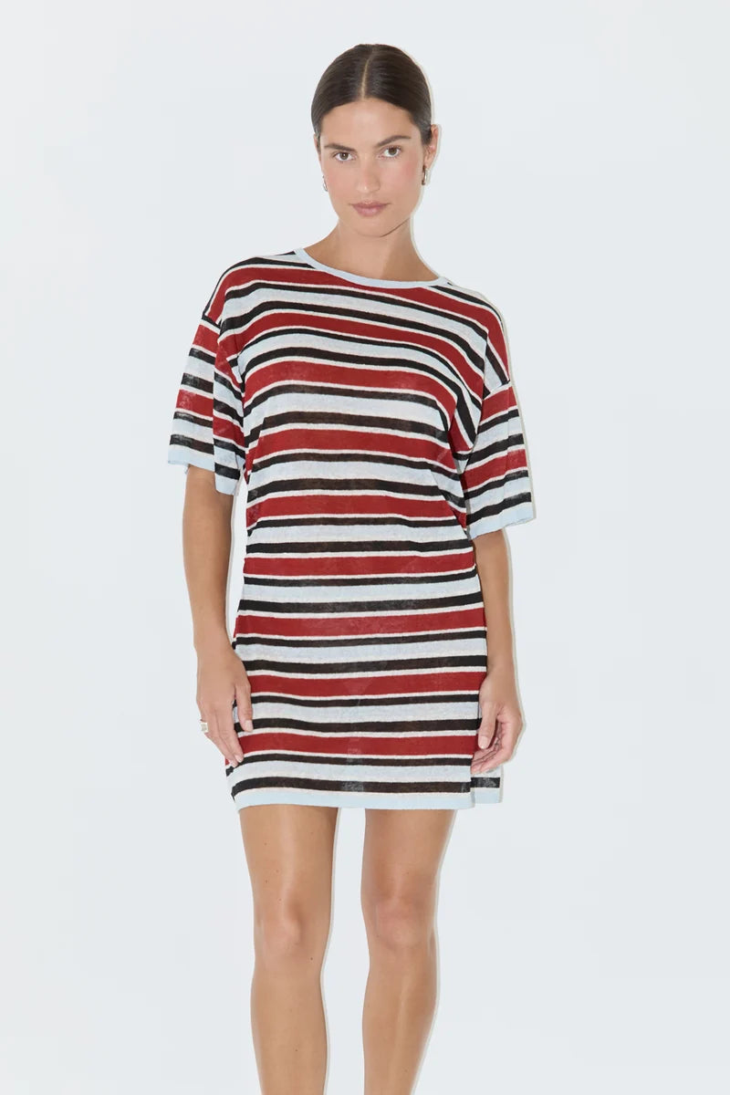 T-Shirt Knit Dress - Bold Stripe | Linen | Zulu & Zephyr