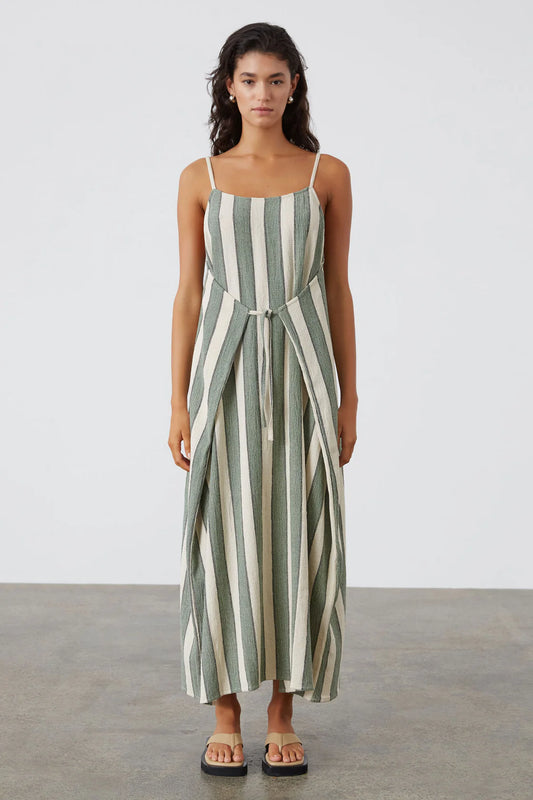 EUCALYPTUS STRIPE ORGANIC COTTON DRESS