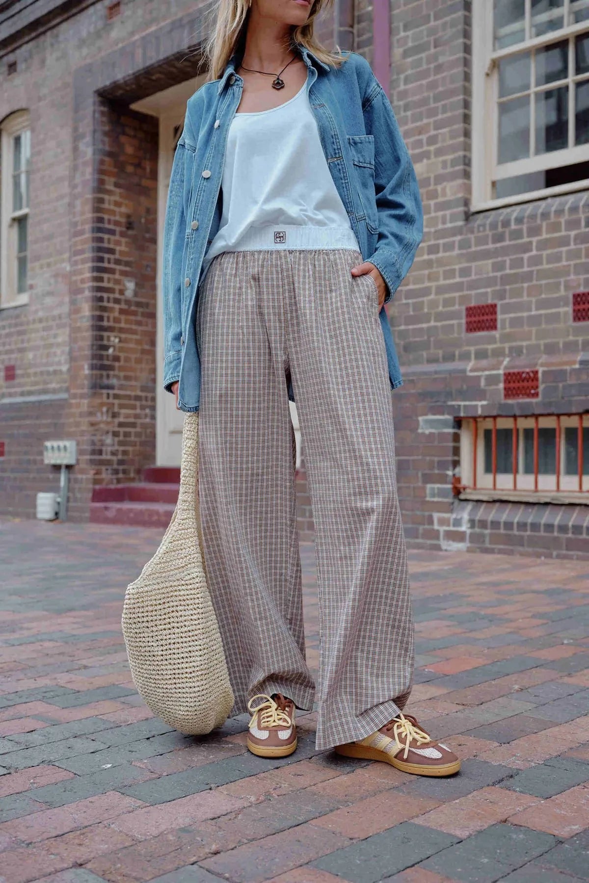THE LOUNGE PANT/TOFFEE CHECK