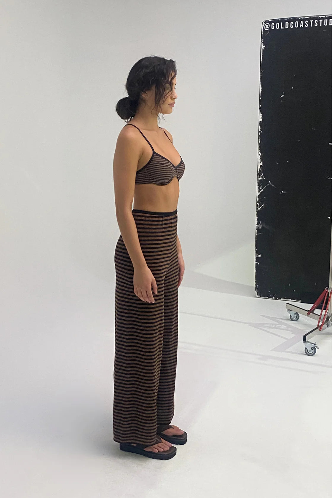 Knit Pant-Brown Stripe