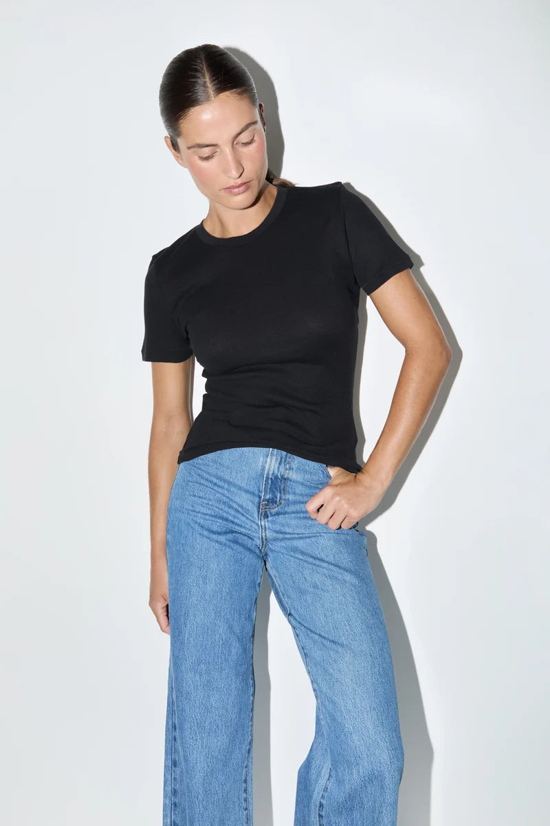 Rib Hemp Jersey T-Shirt - Black | Zulu & Zephyr AU