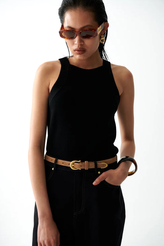 Sancia The Tash Tencel Knit Tank | Noir | Shop AU