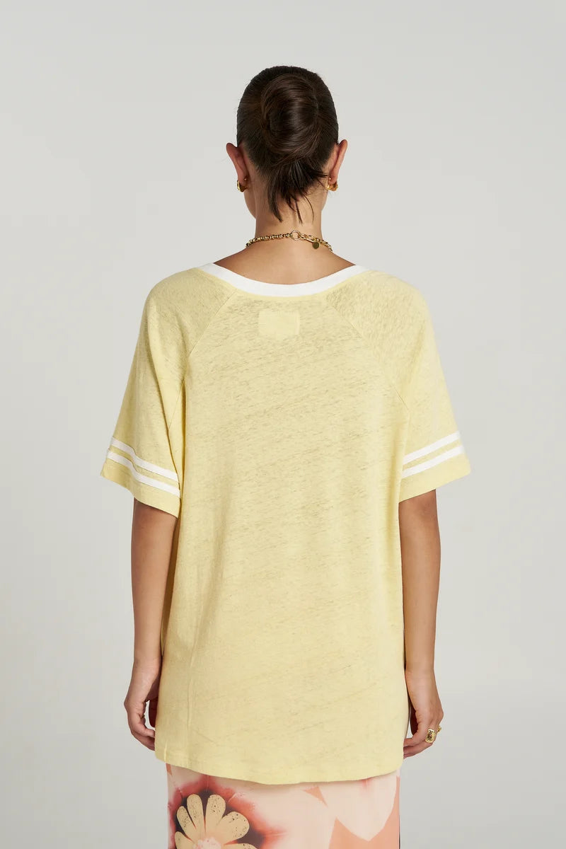 Summi Summi V Neck Tee – Butter | Linen Tee Australia
