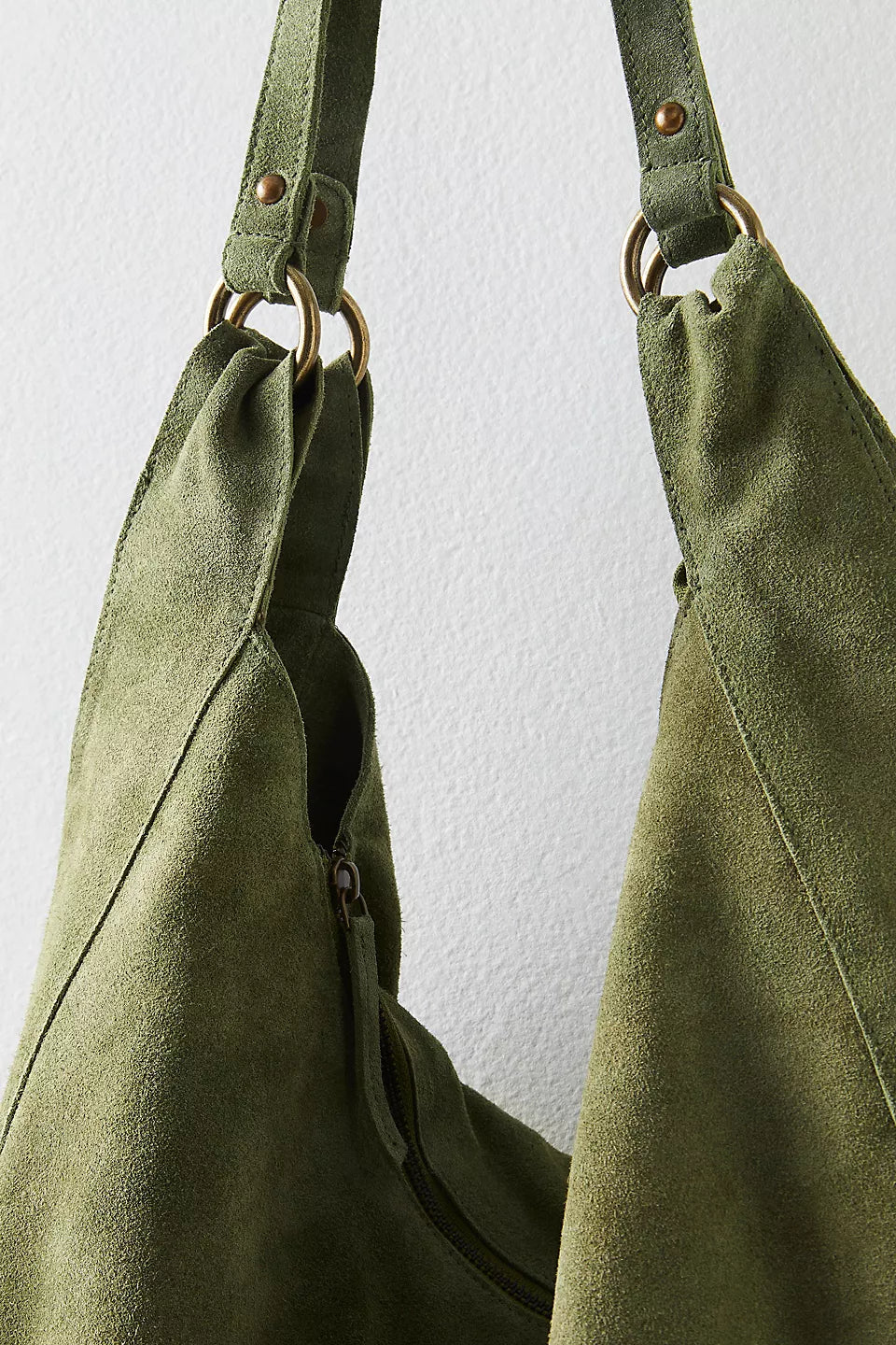 Roma Suede Tote - Olive Moss