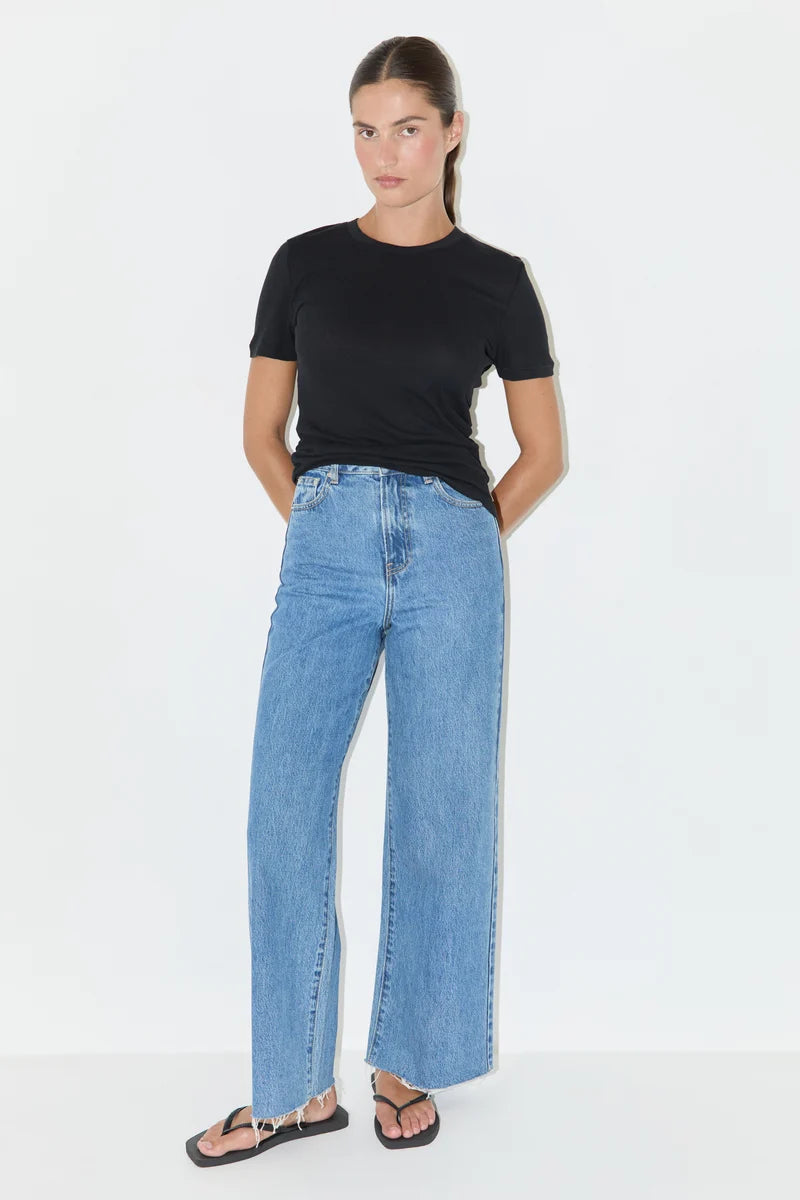 Rib Hemp Jersey T-Shirt - Black | Zulu & Zephyr AU