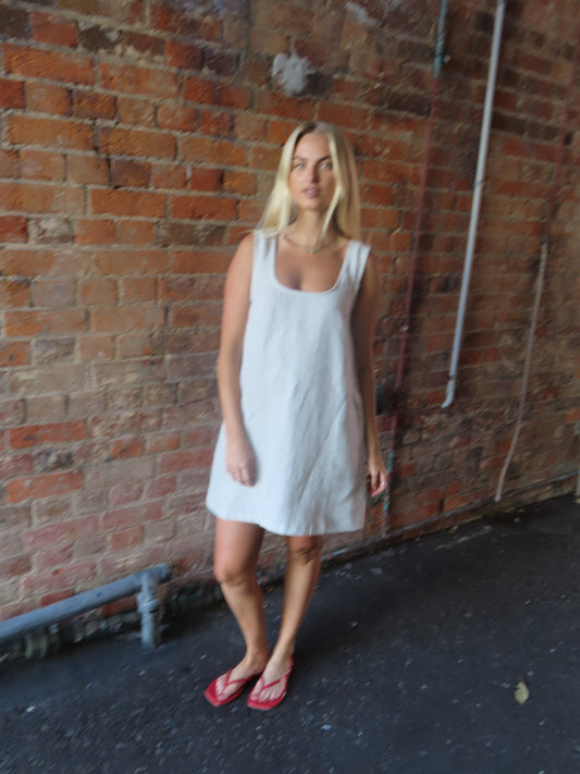 Little Lies Leandra Linen Dress | Linen Mini Australia