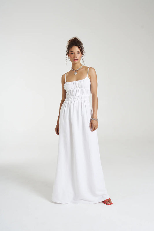 THE MONTAGUE MAXI DRESS - ANGELIC WHITE