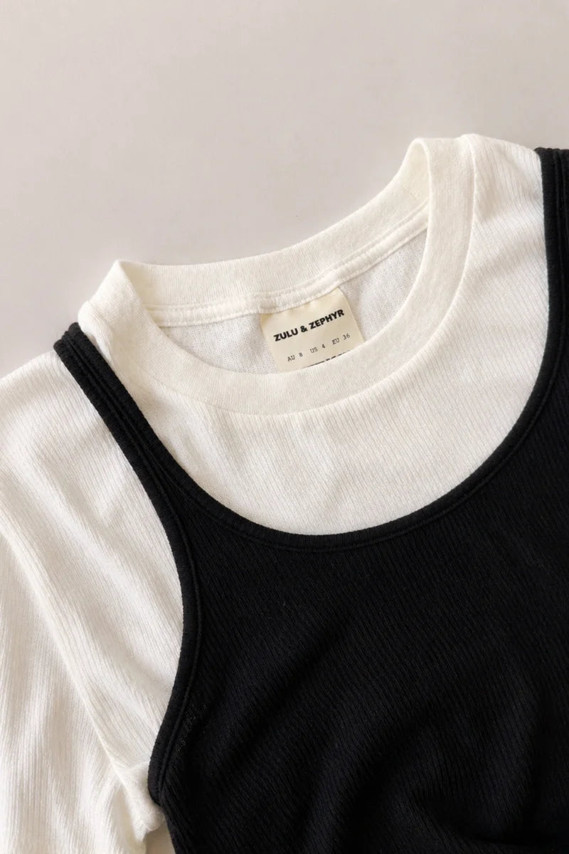 Rib Hemp Jersey Tank - Black | Zulu & Zephyr AU