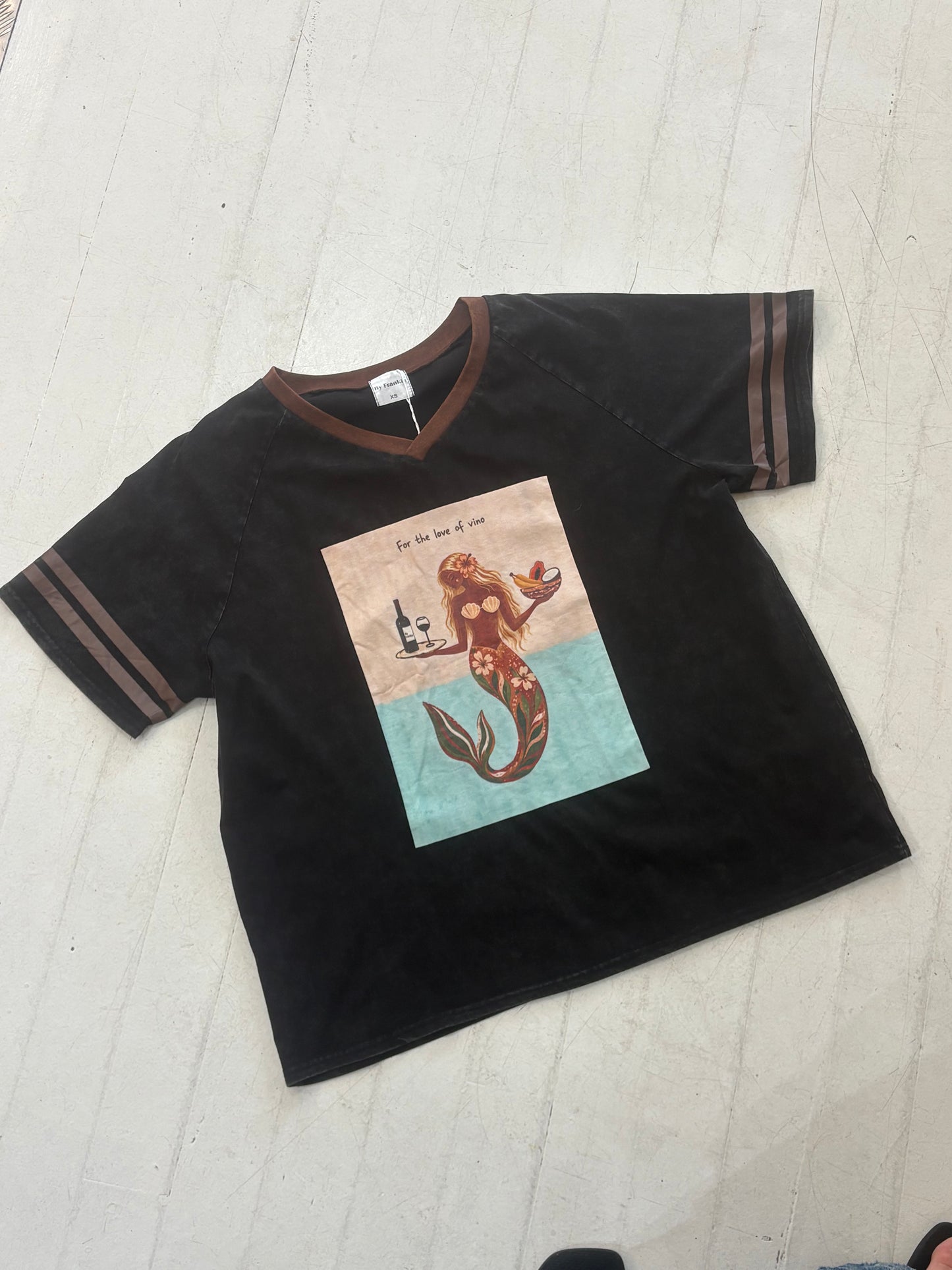 For the Love of Vino Tee Black | Oversized Cotton Tee