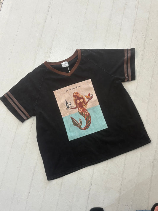 For the Love of Vino Tee Black | Oversized Cotton Tee