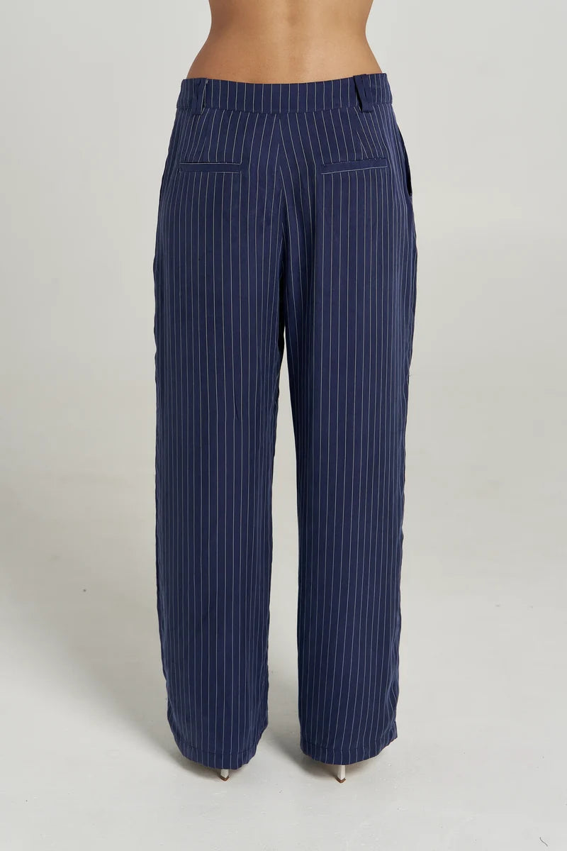 Summi Summi Boss Pant – Navy Pinstripe | Wide Leg Pants AU