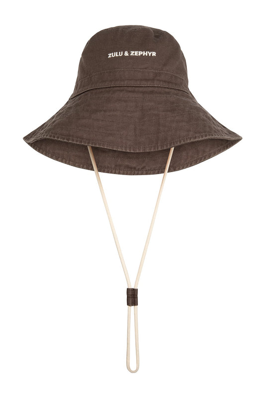 ZZ Logo Bucket Hat - Cocoa | Zulu & Zephyr AU